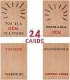 24 Packs Valentines Cards with Heart-Shape Crystals-Valentines Day Gifts for Kids