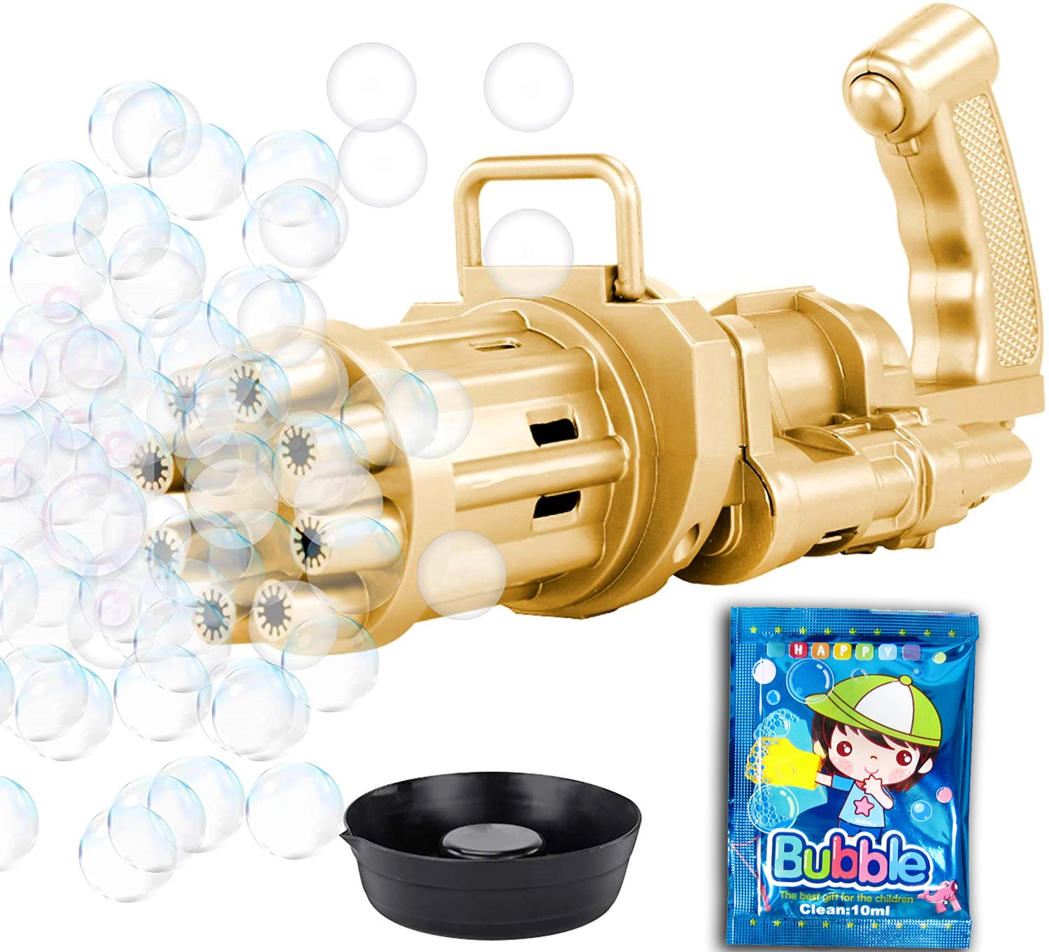 2021 Gatling Bubble Machine  Bubble Maker With 10 Pcs Bubble Pack Outdoor Toys for Kids