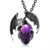 🔥Last Day 50% OFF - Silver Carved Crystal Skull Dragon Necklace