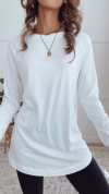Women Round Neck Casual Solid Color Top