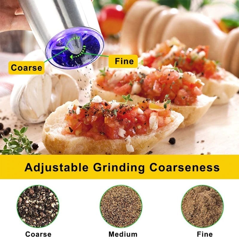 (🌲Early Christmas Sale- 50% OFF) Automatic Electric Gravity Induction Salt & Pepper Grinder - BUY 2 GET FREE SHIPPING