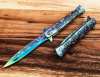 Gold Rose Engraved Fantasy Stiletto Knife(𝐊𝐞𝐯𝐢𝐧 𝐂𝐚𝐬𝐞𝐲 𝐇𝐚𝐧𝐝𝐦𝐚𝐝𝐞®)