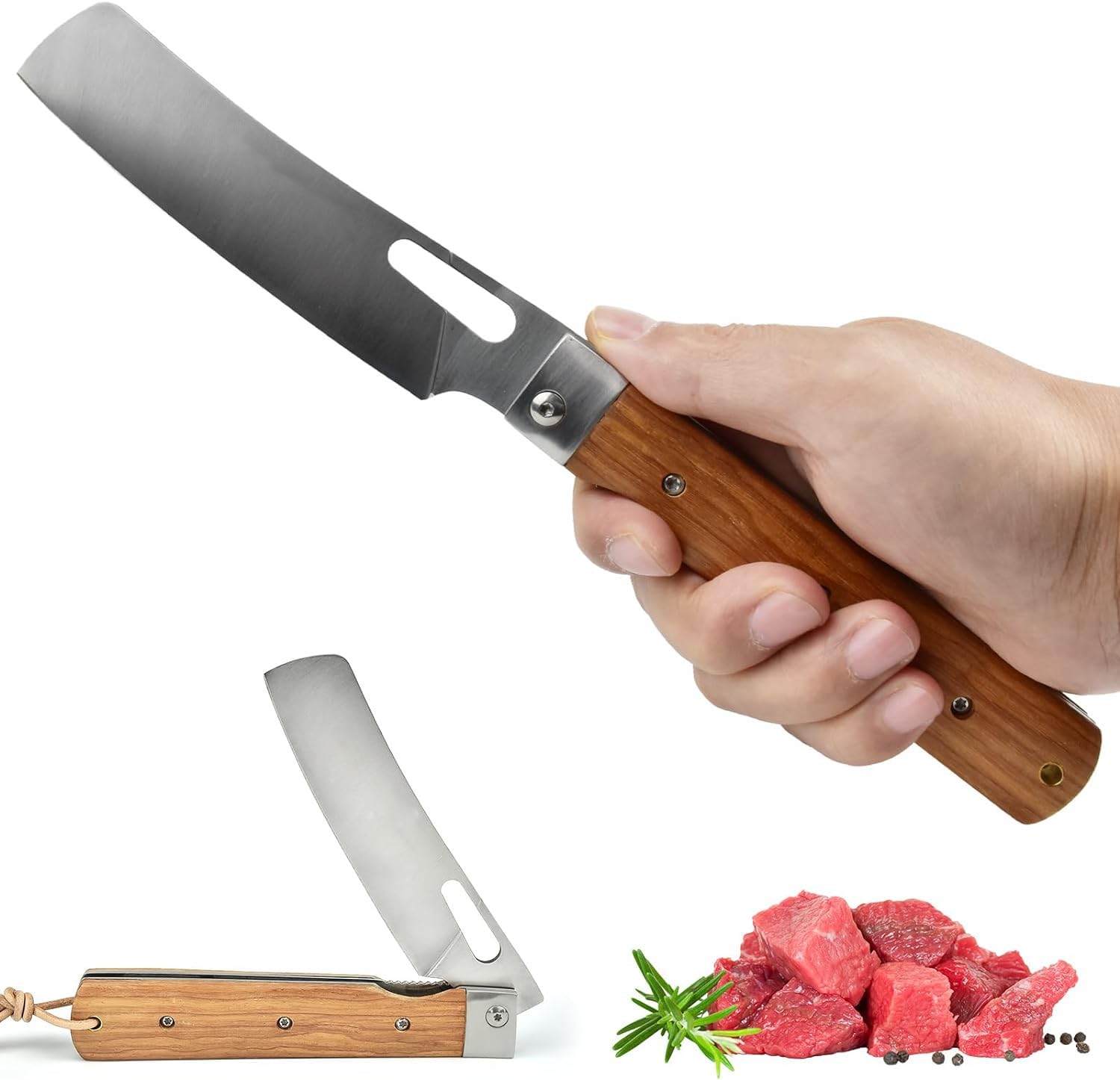 Portable Usuba Japan Traditional Kitchen Chef Knife Outdoor Cooking Camping EDC