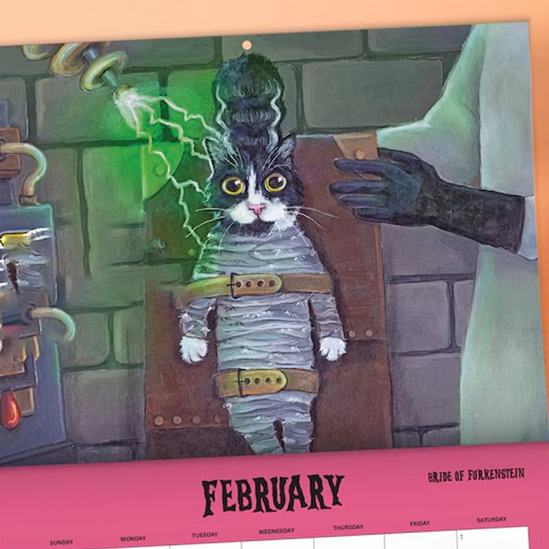 🎄🎅Christmas Presale - 49% OFF🎄-Scaredy Cats 2025 Monthly Calendar