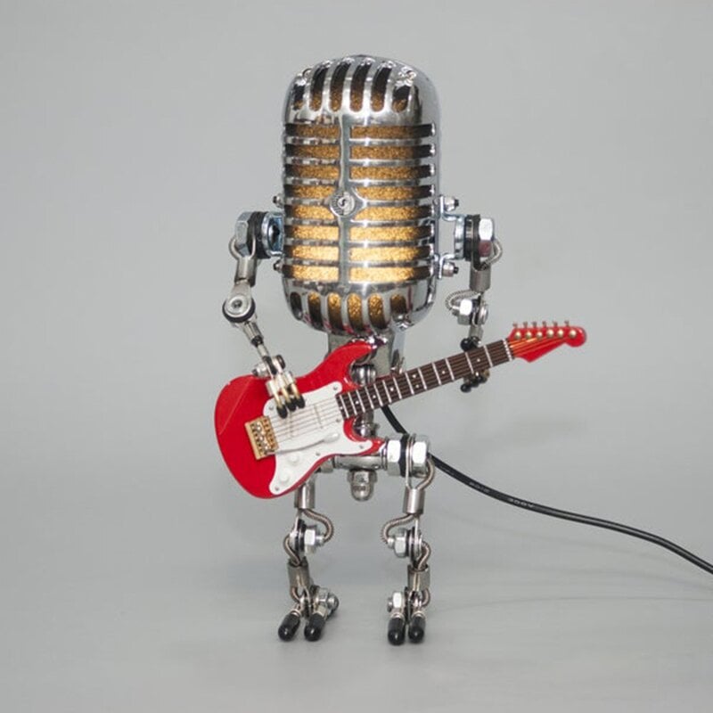 (🔥Last Day Promotion- SAVE 48% OFF)Vintage Metal Microphone Robot Desk Lamp(BUY 2 GET FREE SHIPPING)