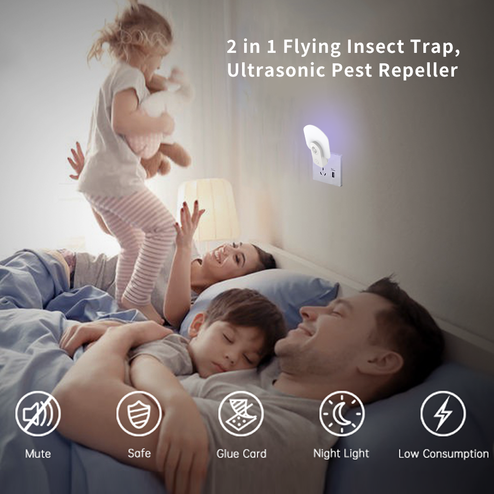 (🔥Last Day Promotion - 80% OFF） 2-in-1 Flying Insect Trap Ultrasonic Insect Repellent 【Buy 2  Save 10% off🔥＆get free shipping】