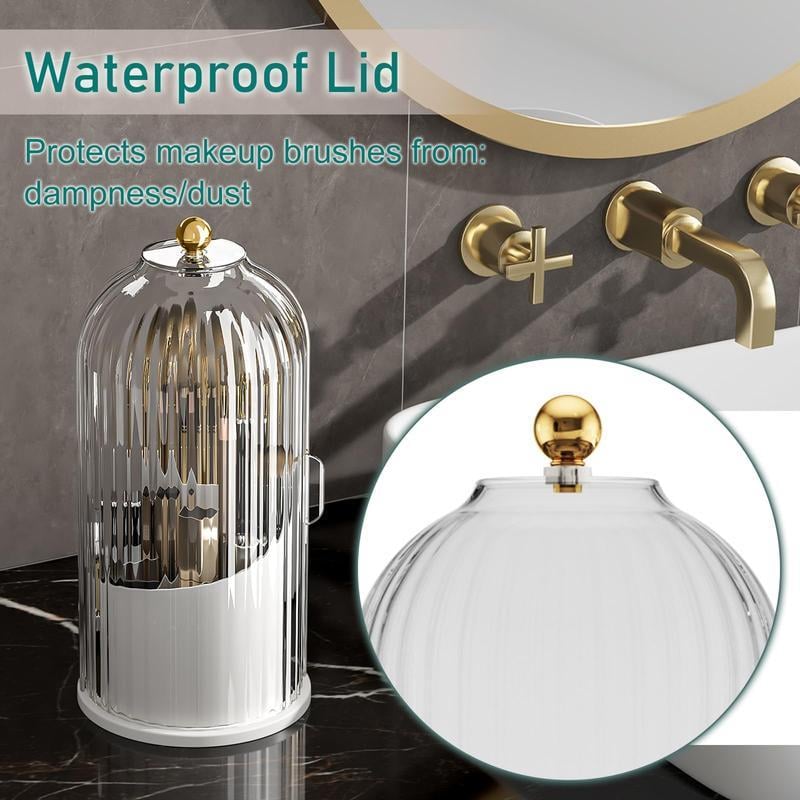 🪥 Dustproof Rotating Toothbrush & Makeup Brush Holder