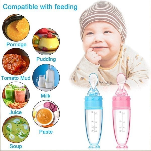 (🎅EARLY CHRISTMAS SALE-49% OFF) Baby Squeezy Food Grade Silicone Spoon Bottle