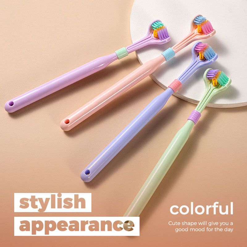 Three-sided Macaron Soft Bristle Toothbrush