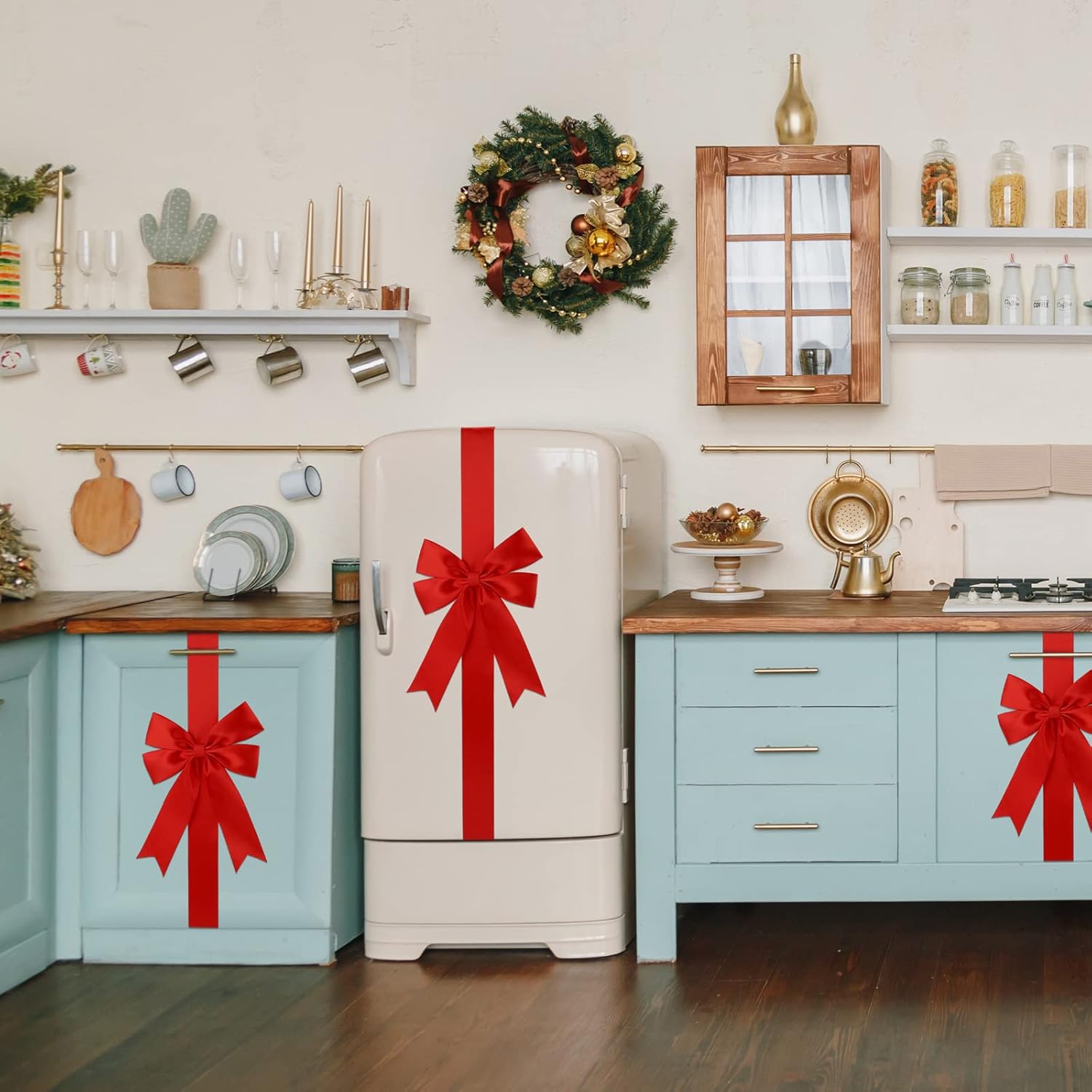 🎄TikTok Christmas Sale -70% OFF✨Christmas Cabinet Ribbons Bows🎀