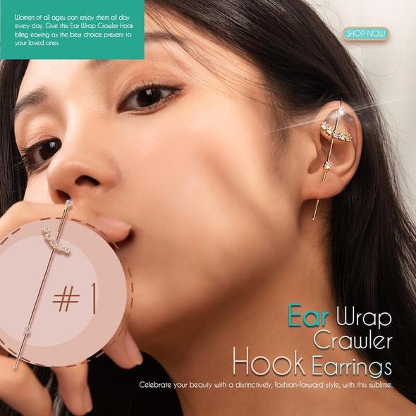 Mother's Day Pre-Sale 48% OFF - Ear Wrap Crawler Hook Earrings-Buy 3 for free shipping