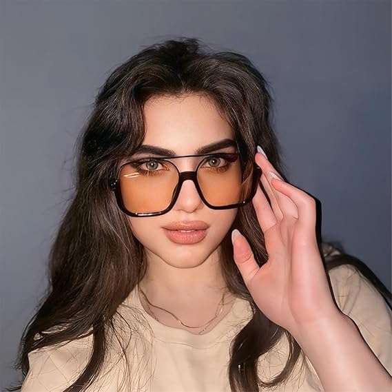 😍Lunettes de soleil aviateur rétro unisexes à verres teintés, tendance et faciles à assortir
