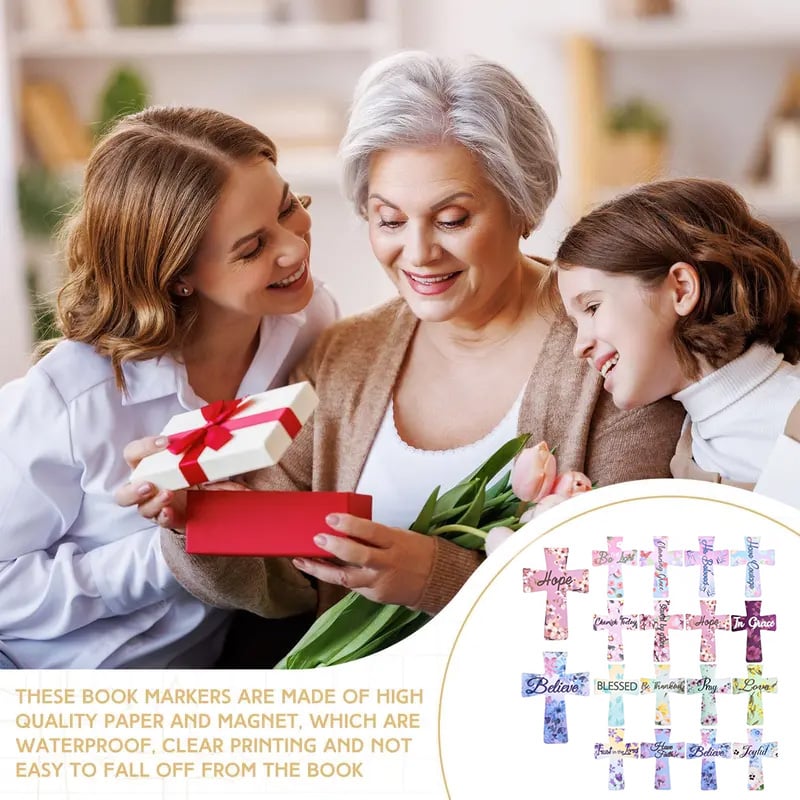 🎁TikTok Last Day Sale - 70% OFF🎉📖16 Pcs Magnetic Cross Bookmarks Gifts for Bible Study, Readers, Teachers, Students🌸✝️