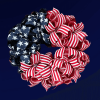 🏵100% Handmade Star Spangled Banner Ribbon Patriotic Wreath(𝐌𝐚𝐫𝐢𝐚𝐧𝐚 𝐒𝐦𝐢𝐭𝐡 𝐇𝐚𝐧𝐝𝐦𝐚𝐝𝐞®)