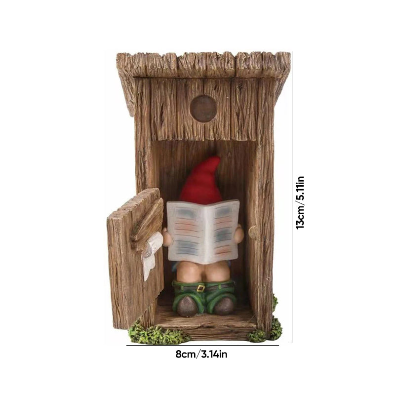 🚽 Gnome On The Toilet Funny Garden Statue