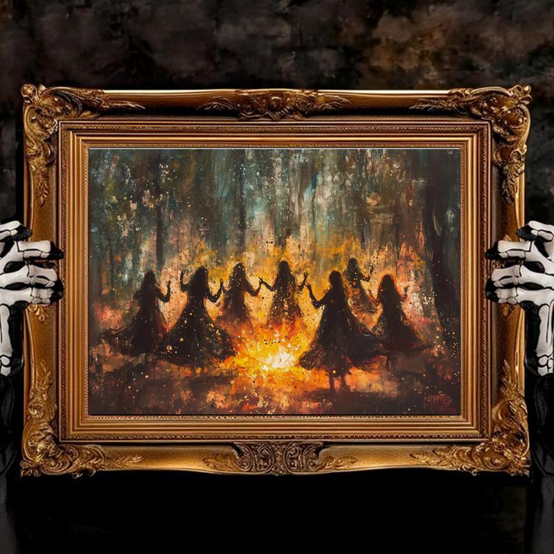 🔥Last Day 50% OFF - Witches Halloween Wall Art DarkGothic Decor for Home Library🔮