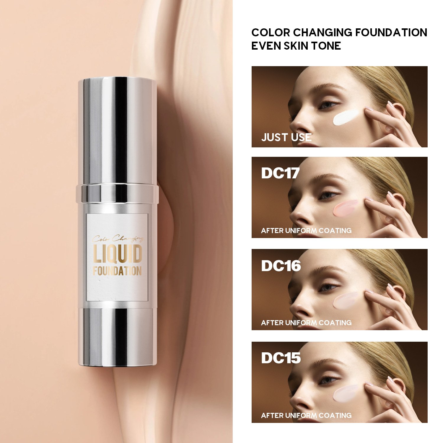 3 IN 1 Anti-Wrinkle Serum Concealer Color Changing Foundation