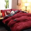 (🔥Big Sale)AB Sided Thicken Corduroy Velvet Winter Bedding Set Full Queen King Size Duvet Cover