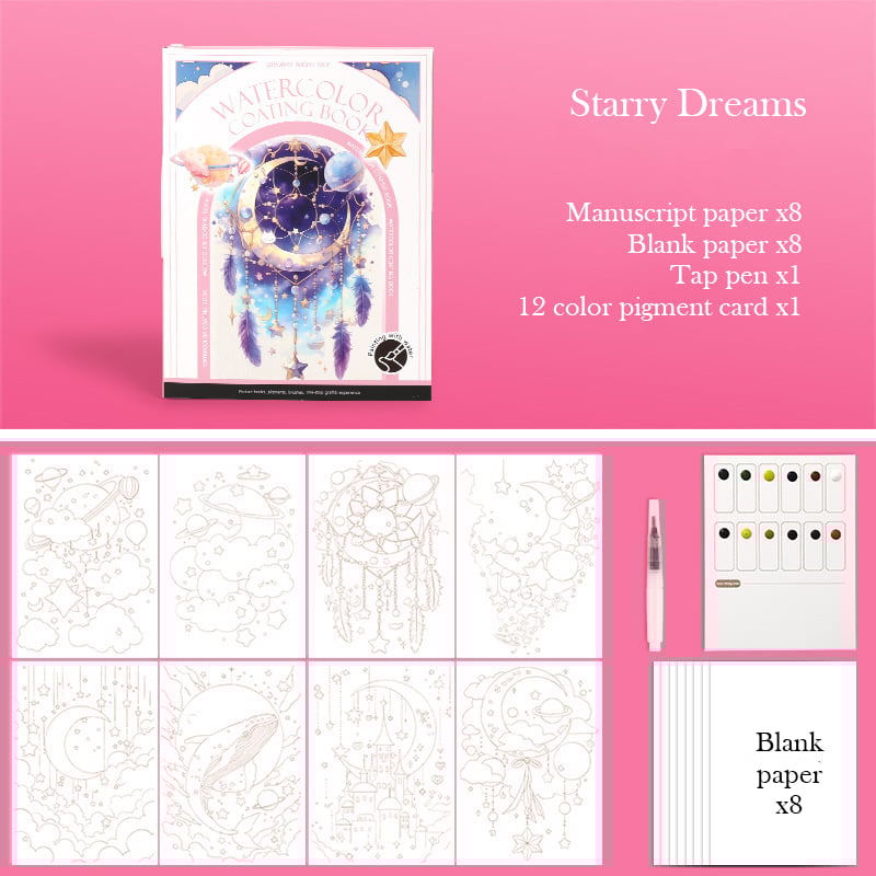 🔥Tri-fold Watercolor Coating Book