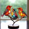 🔥Last Day 60% OFF🔥Stained Glass Birds on Branch Desktop Ornaments