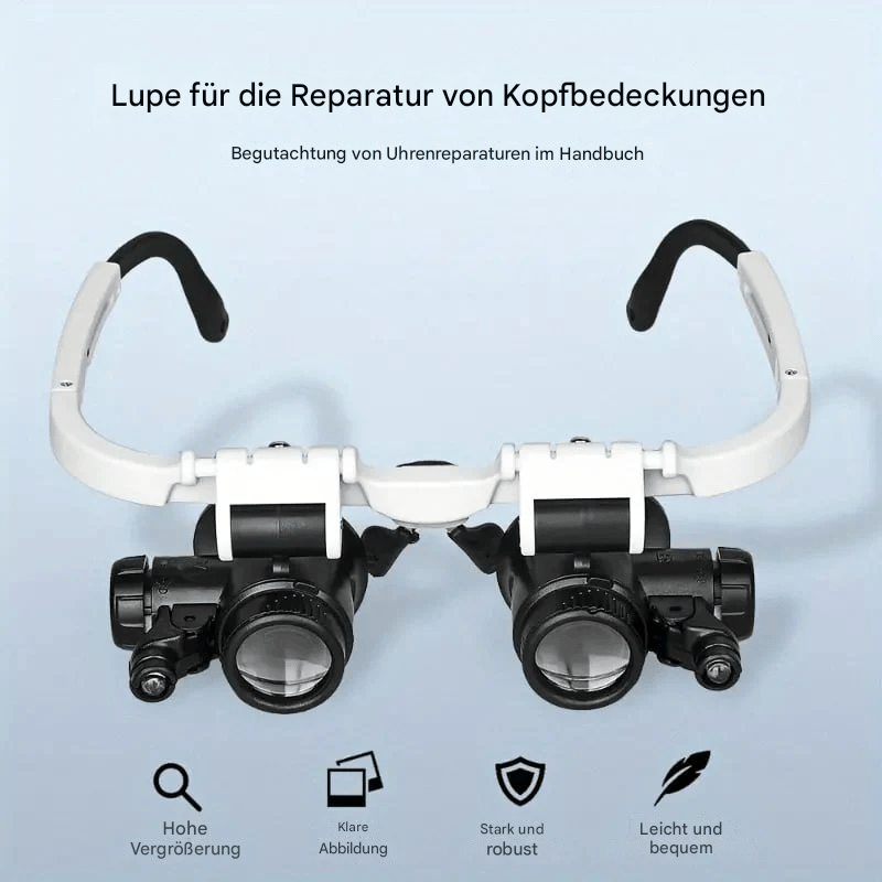✨Letzter Tag 49% RABATT👓8X 15x 23x Kopflupe mit LED-Licht-Stirnband