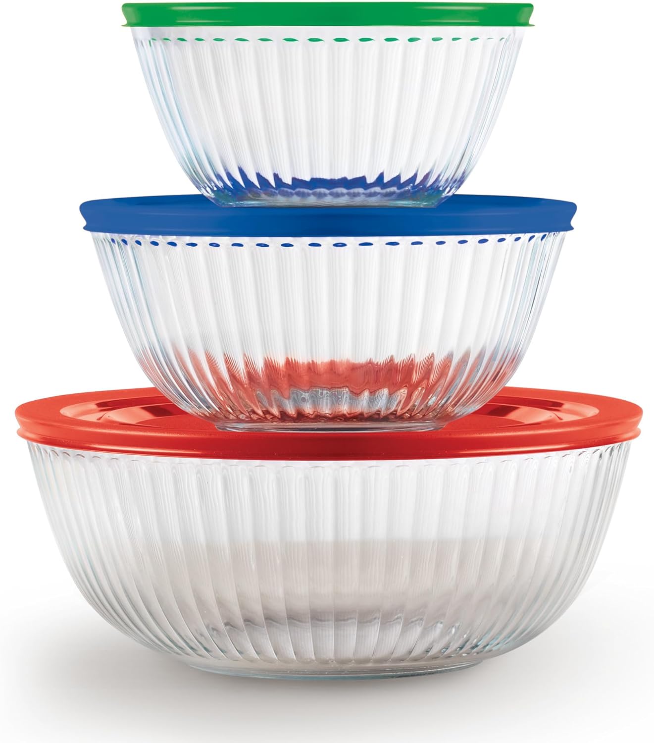 Pyrex Glass, 3-Piece, 3 PC Mixing Bowl Set