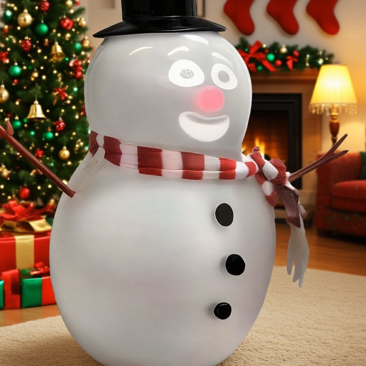 🎁TikTok Last Day Sale - 70% OFF🔥⛄️ Talking Animated Blink Snowman with Built in Projector & Speaker Plug'n Play🎄