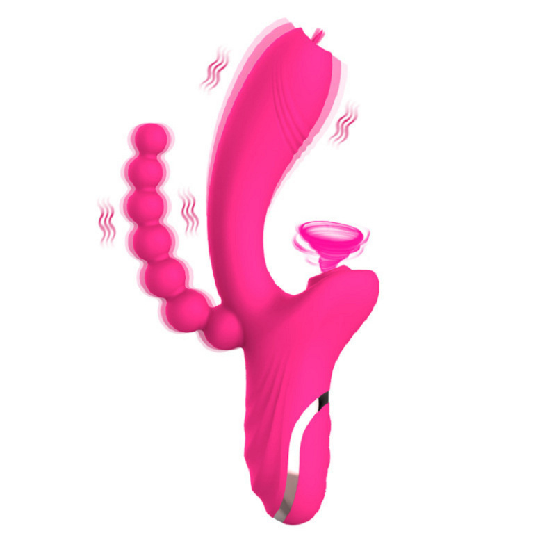 SHEMESIX - Female Masturbation Vibrator 3 in 1 Tongue Sucking Dual Headed Vibrator