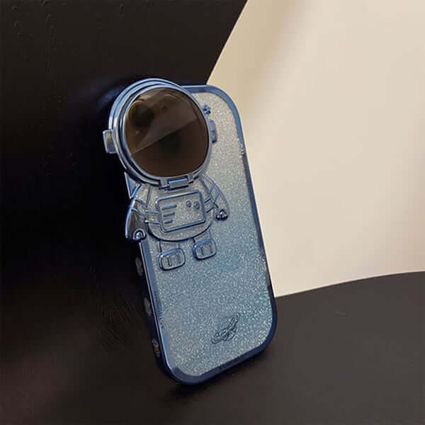 (🔥Last Day 70% OFF)- Electroplating Flash Powder Astronaut Bracket Case Cover For iPhone