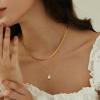 Tewiky Diamond Necklaces for Women, Dainty Gold Necklace 14k Gold Plated Long Lariat Necklace Simple Gold CZ Diamond Choker Necklaces for Women Trendy Gold Necklace Jewelry Gifts for Girls