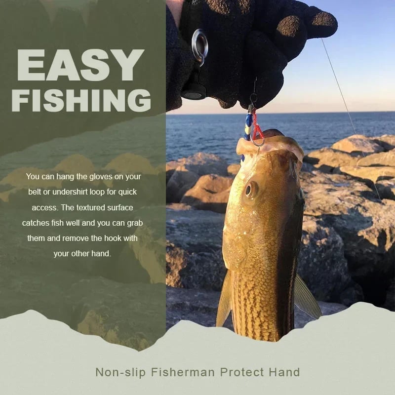 🔥(LAST Day Sale- 50% OFF) 🧤Essential protective non-slip gloves for fishermen with magnet release