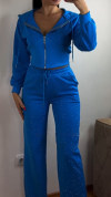 Women's Hooded Zipper Hot Diamond Casual Suit