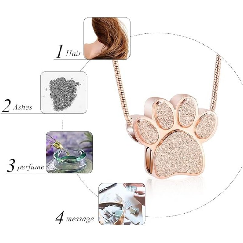 Buy 2 Free Shipping🔥Paw Shape Urn Necklace & Memorial For Dogs/Cats❤️