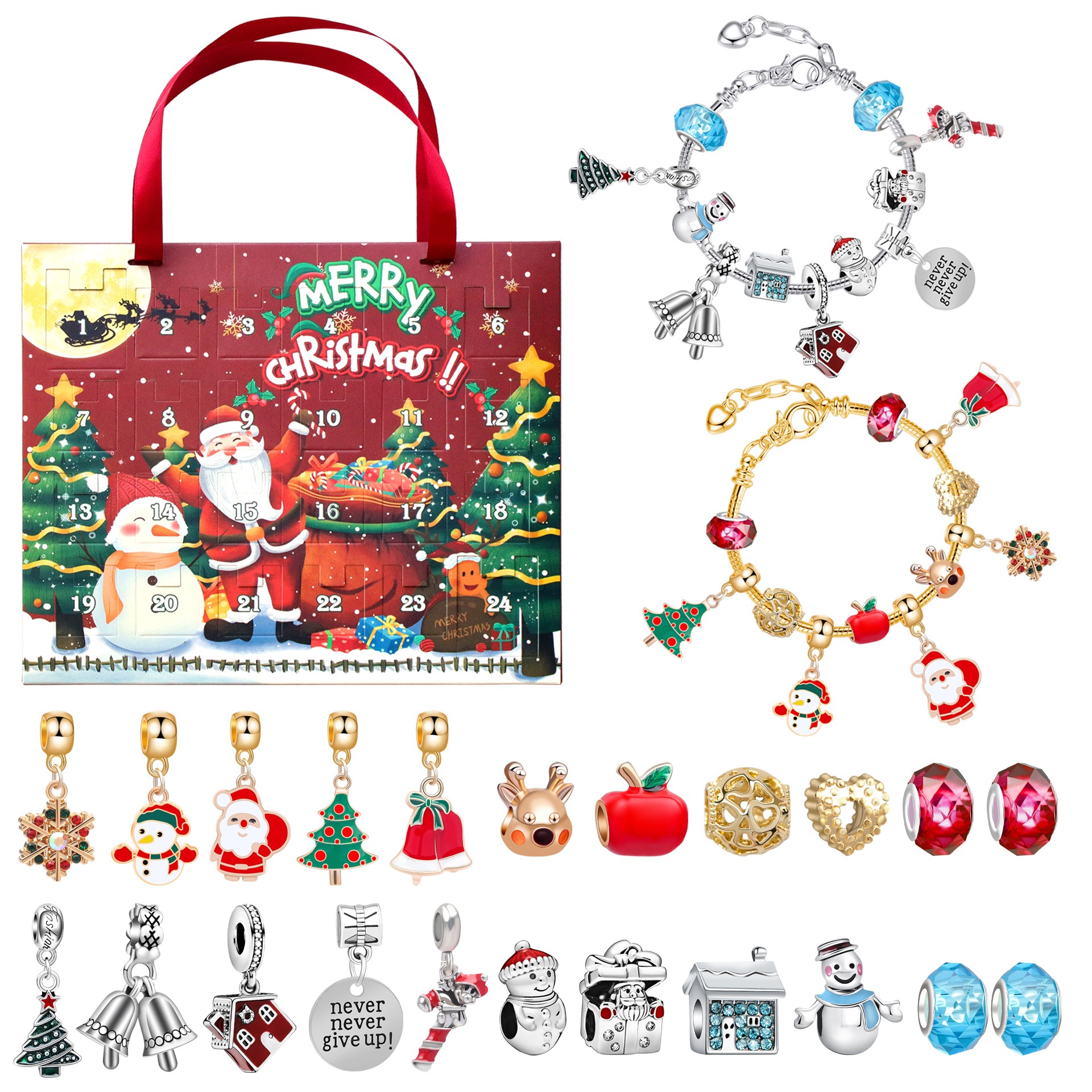 🔥Christmas Pre-sale 49% OFF - 24 PCS DIY Christmas Advent Calendar Bracelets Set