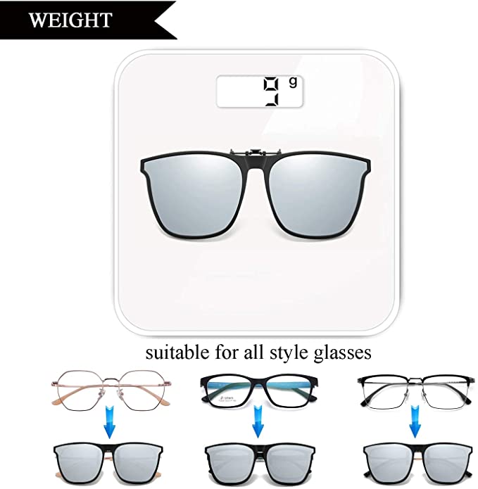 (Mother's Day Sale- 50% OFF) New Polarized Clip-on Flip Up Metal Clip Sunglasses for Prescription Glasses