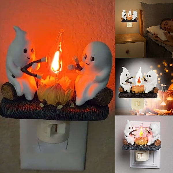 👻Halloween 🔥spooky bonfire flashing night light