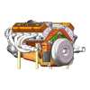 Gasoline OHV V8 Small-block Engine Model Kits 4-Stroke 44cc Water-Cooled 1/6