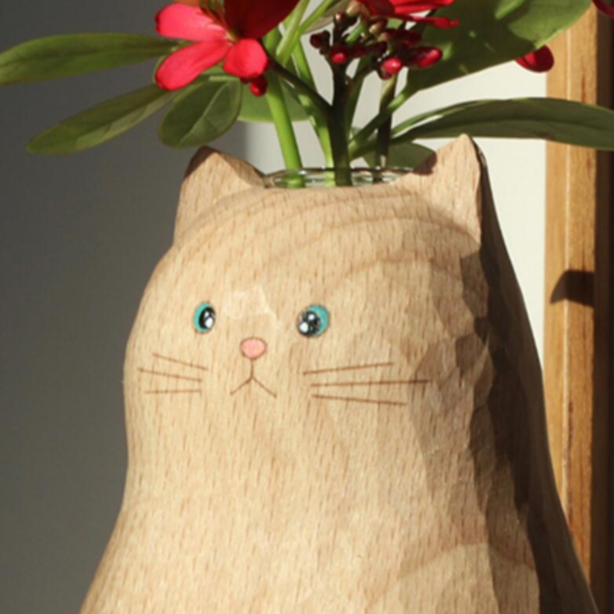 Handmade Wooden Cat Vase-BUY 2 FREE SHIPPING