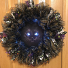 (🎃Early Halloween Sale - 49% OFF) Black Cat Halloween Wreath with Lights