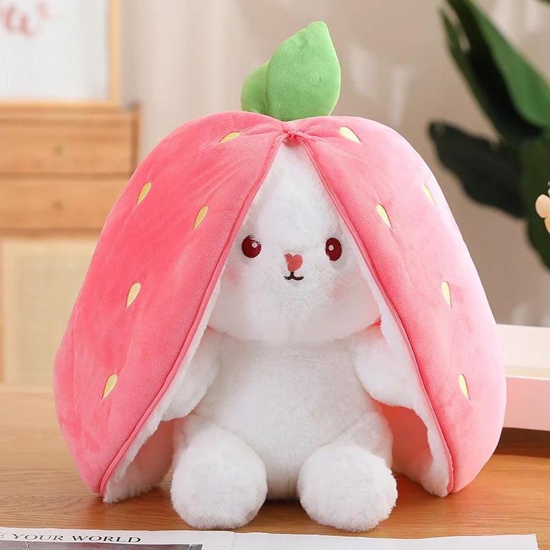 🐰Easter Early Hot Sale 40% OFF🍓Strawberry Bunny Transformed into Little Rabbit🎀 Fruit Doll Plush Toy🐰