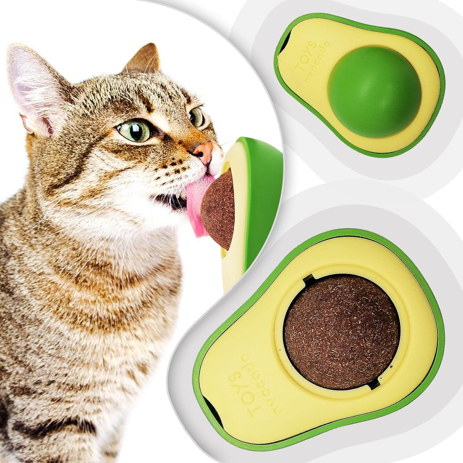 (🌲Early Christmas Sale- 48% OFF) Avocado Catnip Licking Ball Toys for Cats - Buy 4 Get Extra 20% OFF