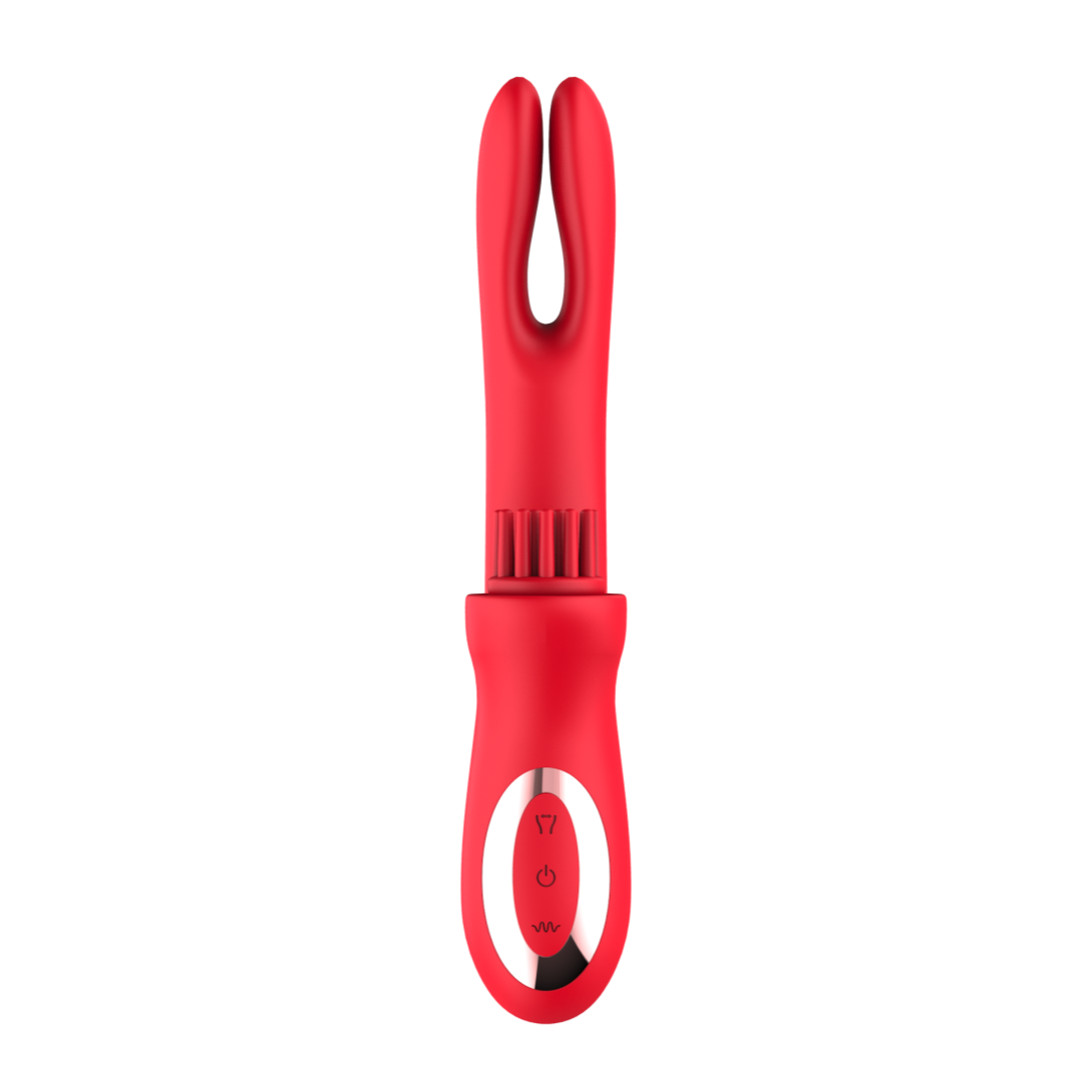 3 In 1 Clit Tickling G Spot Wiggling Dildo Vibrator