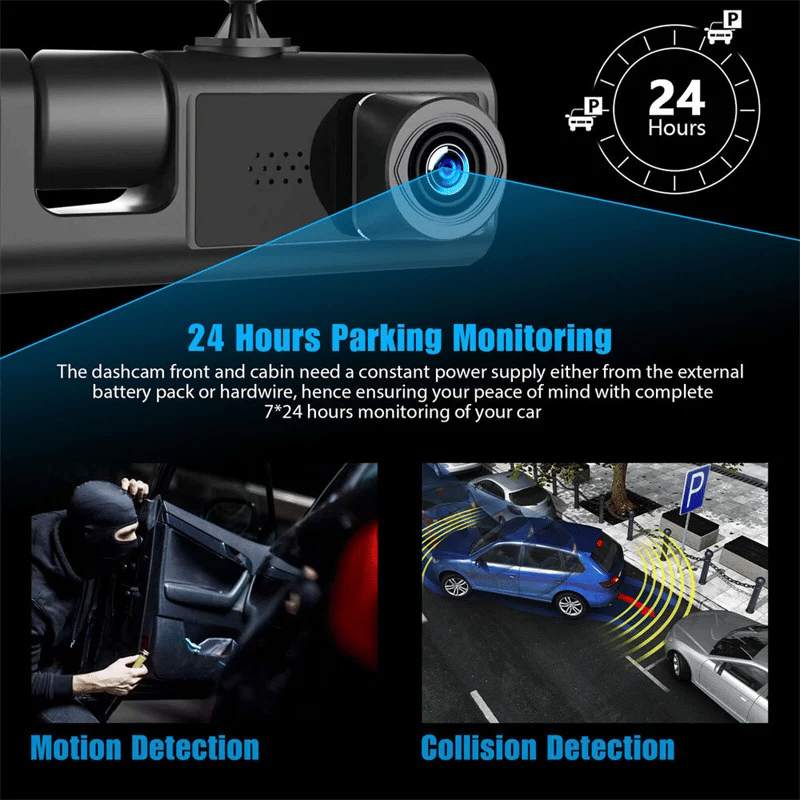 🔥Last Day Promotion 50% OFF🔥3-Channel 1080p Car Driving Recorder (Three Cameras)