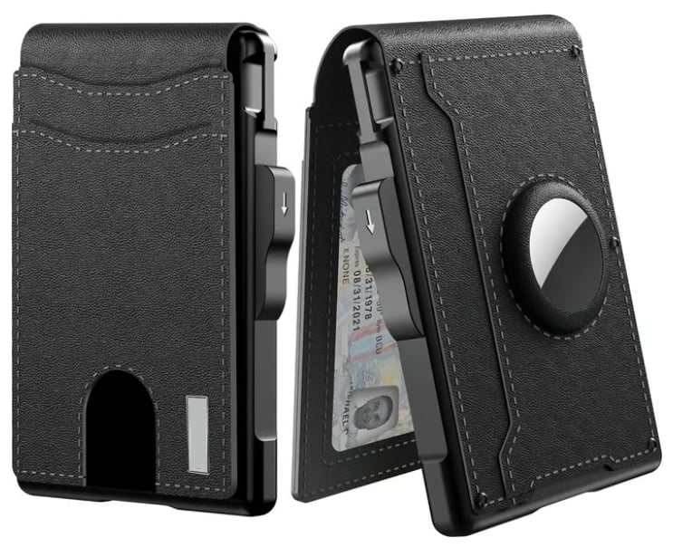 ✨ Herren-Geldbörse – Aluminium Pop-Up, RFID-Schutz, Leder & Geldklammer