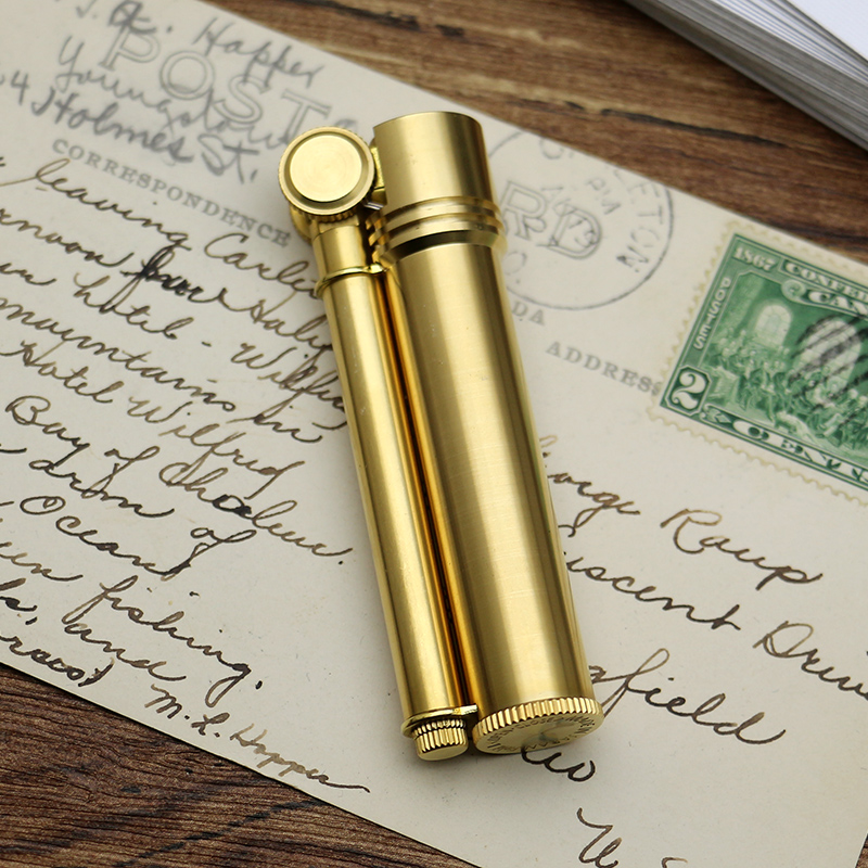 Stainless Steel Brass Vintage Creative Old Kerosene Lighter