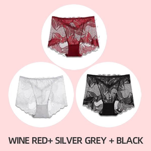 💝LAST DAY 48% OFF 💝-Ladies Silk Lace Handmade Underwear Pack (Buy 2 Get 1 Free)