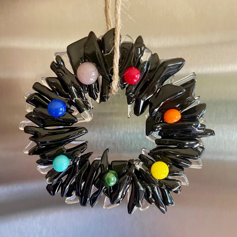 🎅Early Christmas Sale 49% OFF🎄 - Fused Glass Wreath Christmas Ornament