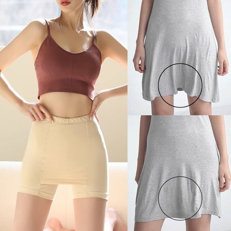 🔥Hot Sale 50% OFF💗Double-layer Front CrotchIce Silk Safety Shorts - 🔥Buy 2 Free 1（3 PCS)