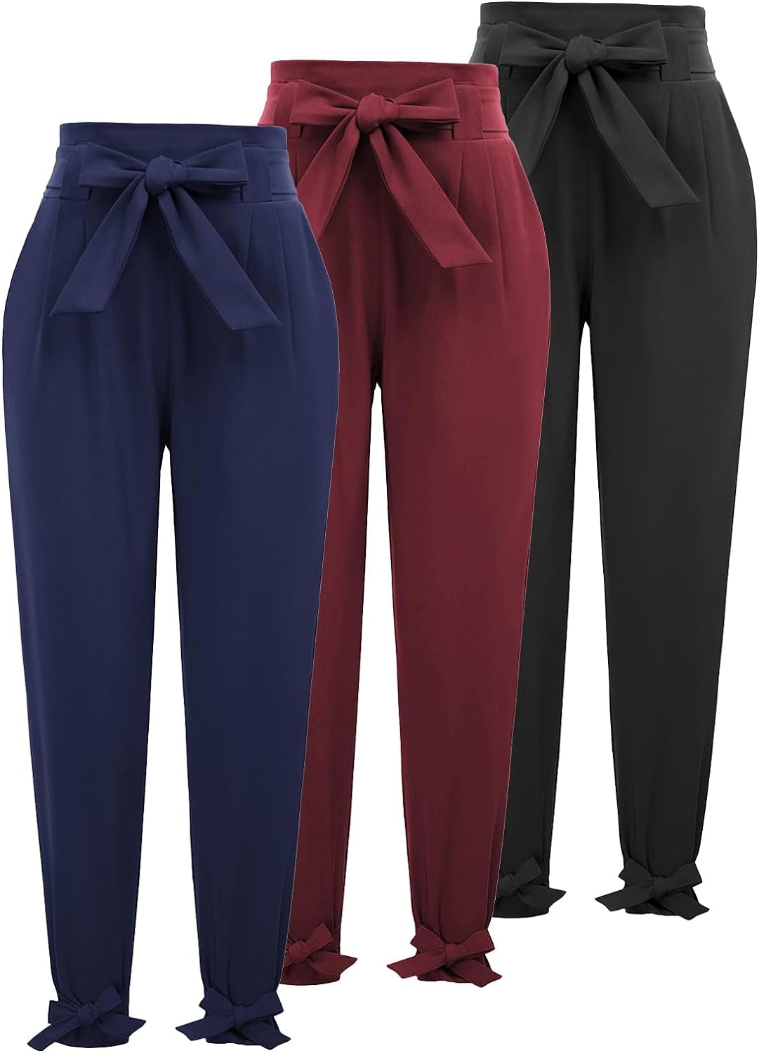 GRACE KARIN Womens Casual High Waist Pencil Pants with Bow-Knot Pockets for Work