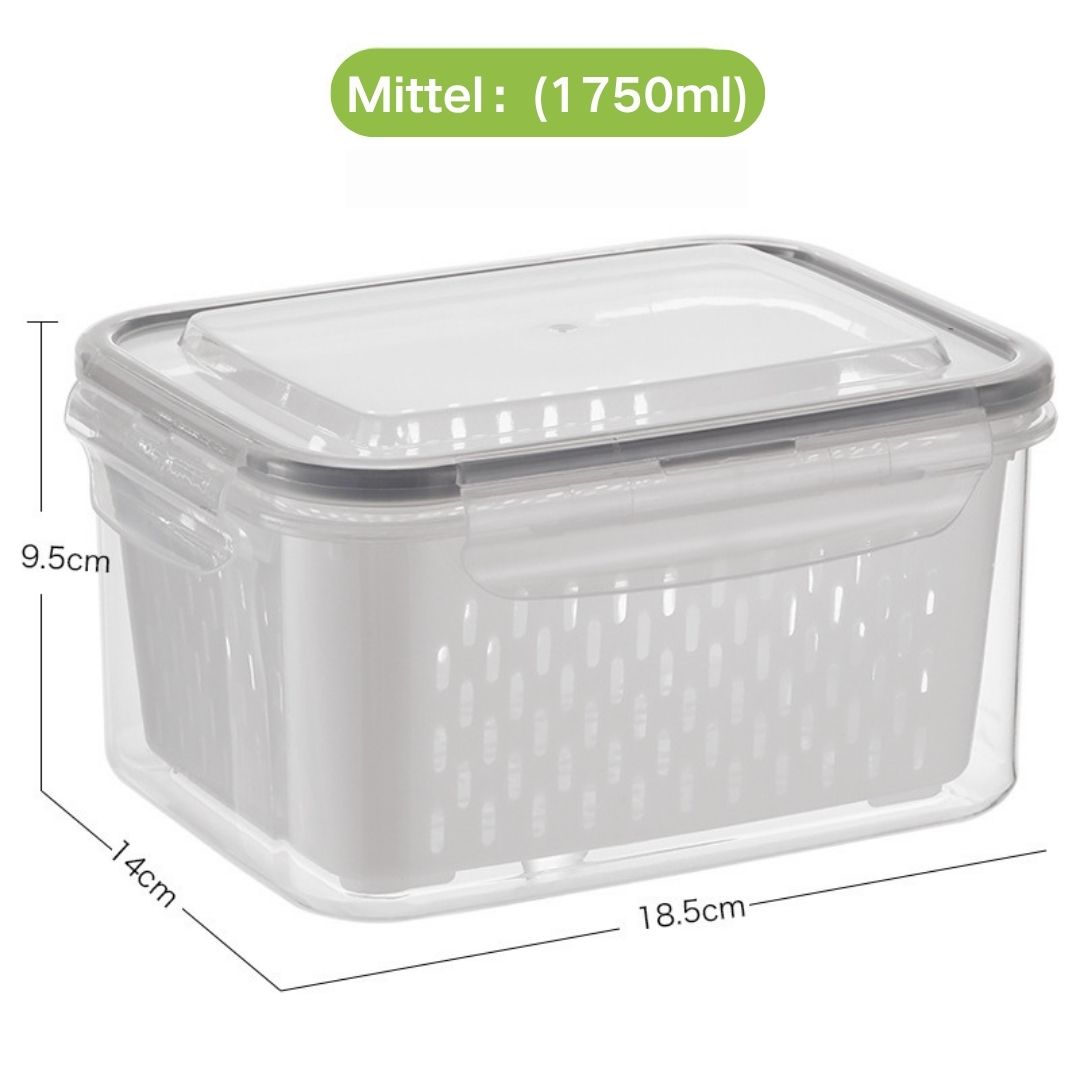 💖Letzter Tag 49% Rabatt🔥Transparente Aufbewahrungsbox mit Abtropfsieb💧
